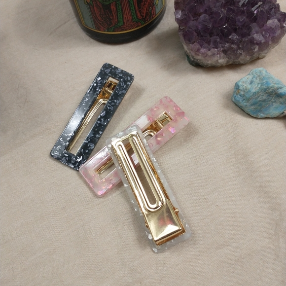 3pc Mother of Pearl Hair Clips - Picture 4 of 5